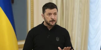 President Volodymyr Zelenskyy during his statement on the talks