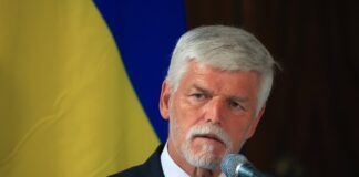 Czech President Petr Pavel at a press conference