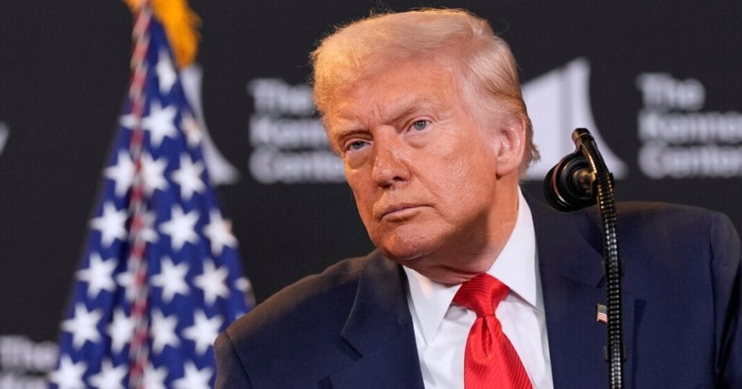 Donald Trump during a commentary to journalists