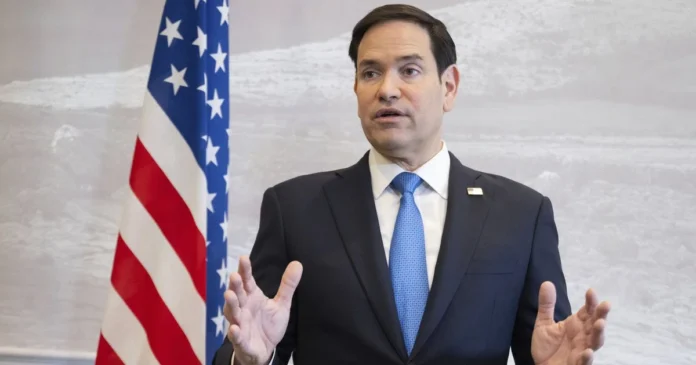 US Secretary of State Marco Rubio during a briefing