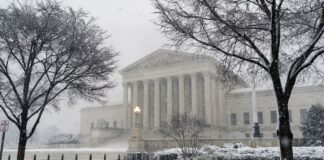 The US Treasury building in Washington, DC