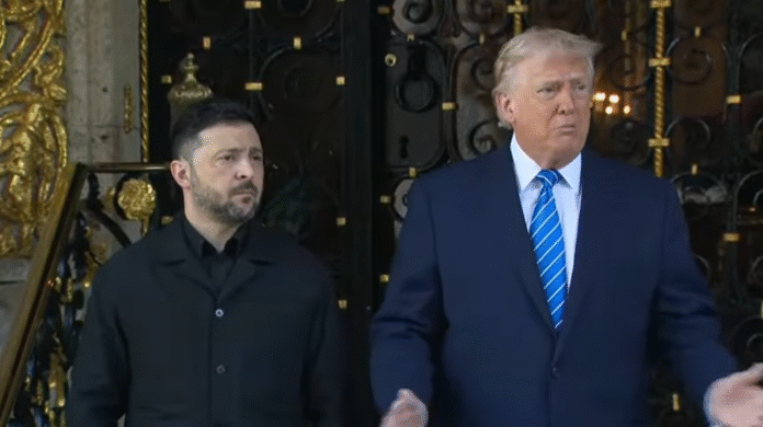 Donald Trump and Volodymyr Zelenskyy during the talks