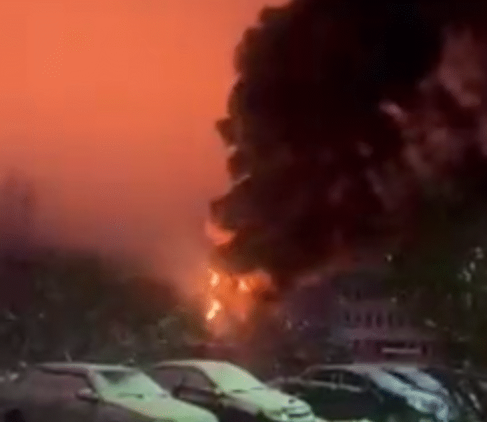 Пожежа на території комбінату «Темп» у Рибінську Ярославської області