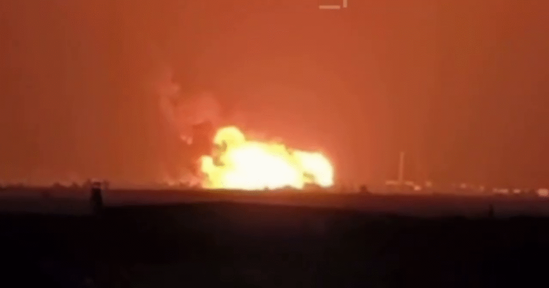 Massive fire after drone attack on gas terminal in Temryuk