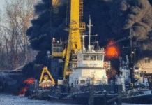 Fire at a shipyard in Nizhny Novgorod