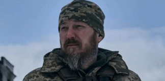 The Commander of the KSF, Robert Brovdi (Magyar), during his address