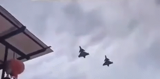 Two military aircraft over Cambodia during the escalation of the conflict