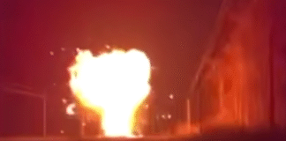 Fire after an explosion at the Druzhba oil pipeline«