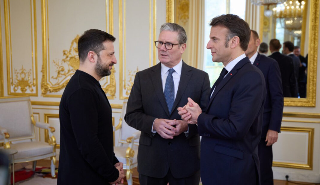 Володимир Зеленський, Кір Стармер, Олаф Мерц і Еммануель Макрон