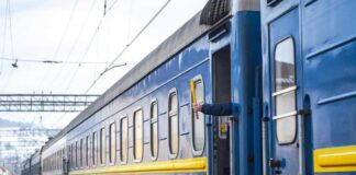 A passenger train of Ukrzaliznytsia«