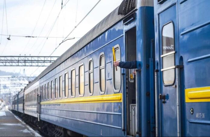 A passenger train of Ukrzaliznytsia«