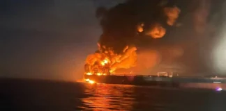 A tanker of the Russian shadow fleet at sea