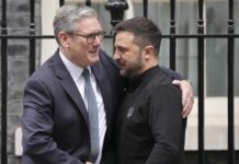 Лідери трьох держав проводять зустріч на Даунінг-стріт у Лондоні Зеленський, Макрон і Мерц прибувають до резиденції прем’єра Британії Стармера на Даунінг-стріт