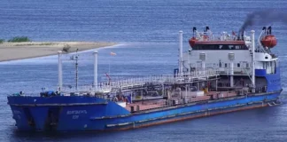 Oil terminal in the port with export of Russian Urals oil