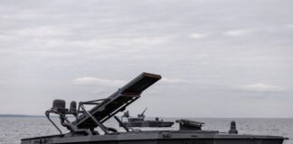 Ukrainian marine drone Sea Baby on the water