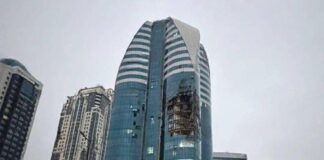 Residential building damaged in Grozny after nighttime UAV strike