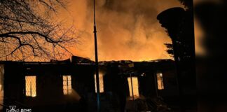 Пожежа в Чернігівській області після удару російських БпЛА