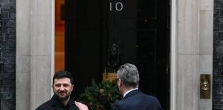 Volodymyr Zelenskyy during a meeting with the Prime Minister of the United Kingdom