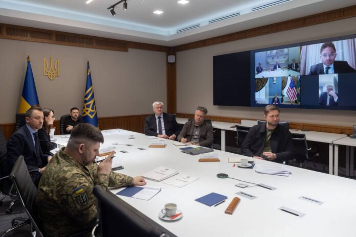 photo_2025-12-10_20-32-29 Zelenskyy and the Ukrainian delegation during a video conference with US representatives