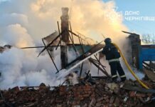 The enemy continues to terrorise Chernihiv region Rescuers extinguish fire after shelling in Chernihiv region
