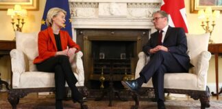Keir Starmer and Ursula von der Leyen during an official conversation