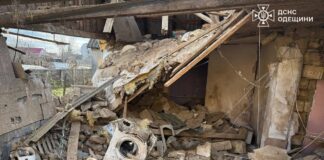 Destroyed residential building after boiler explosion in Odesa region