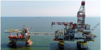 Lukoil's Russian oil platform in the Caspian Sea