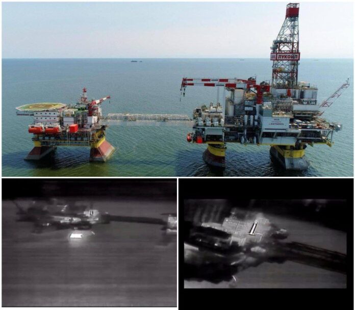 Російська нафтова платформа компанії «Лукойл» у Каспійському морі