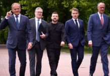 Зеленський та лідери європейських держав під час спільної зустрічі