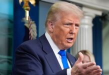 US President Donald Trump during his speech on the war in Ukraine