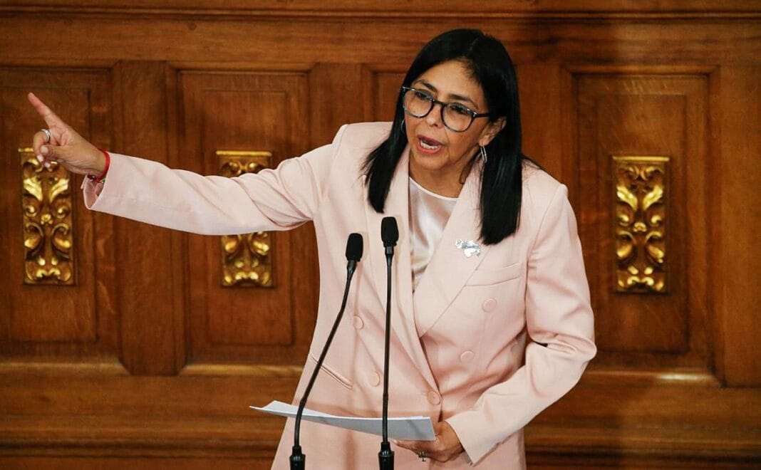 Delcy Rodriguez during a public speech