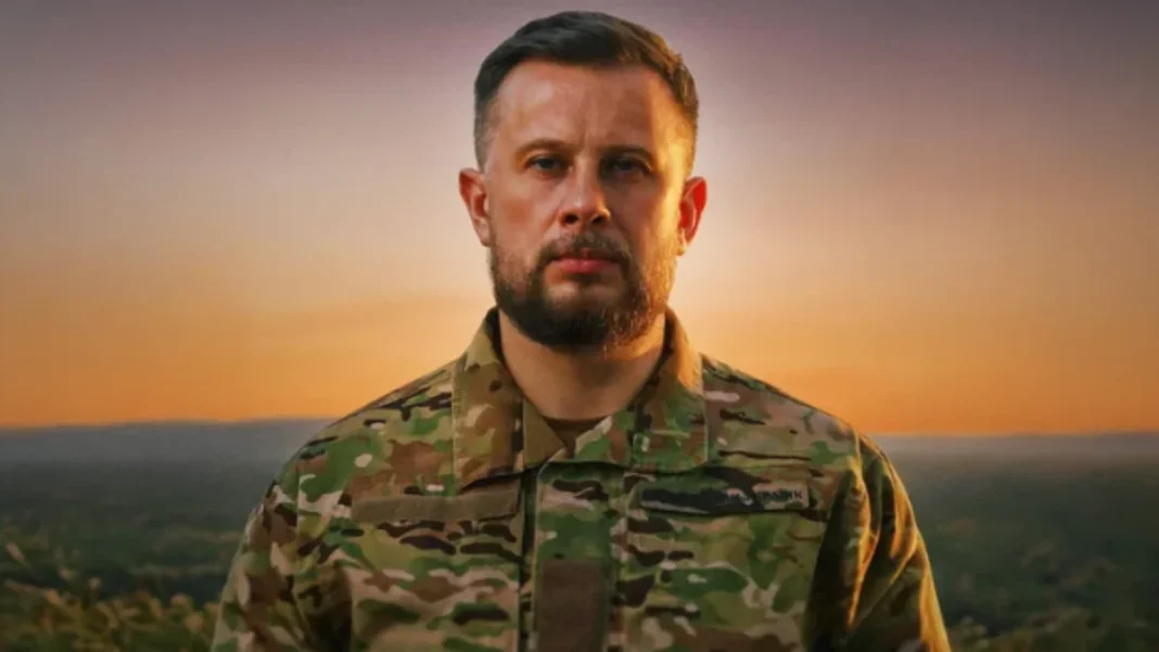 Andriy Biletsky during a public statement