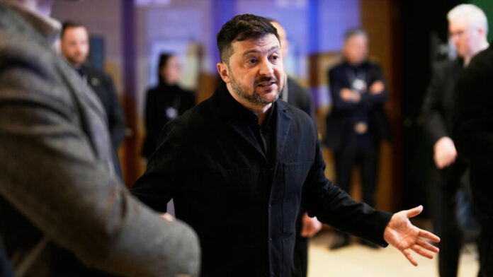 Volodymyr Zelenskyy during international negotiations