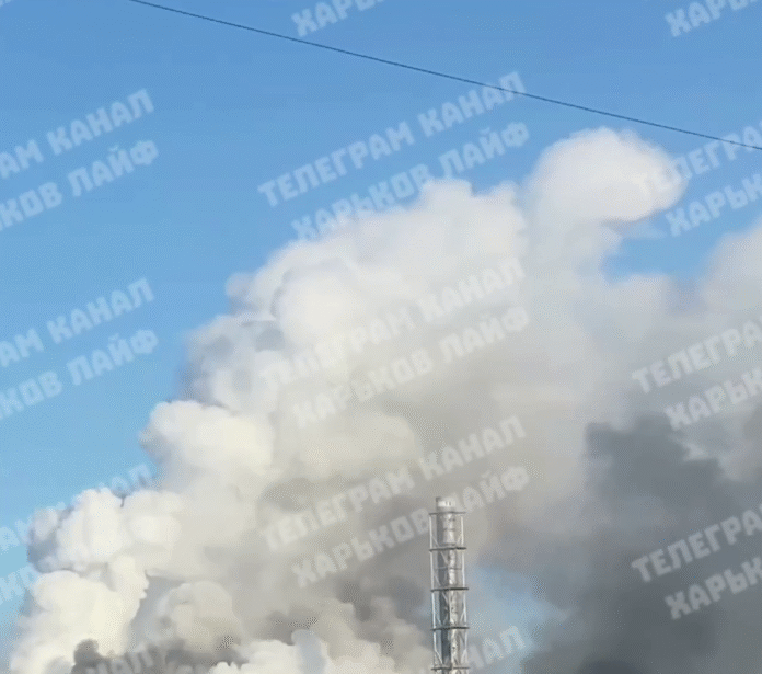 Screenshot_2 Стовп диму над Харковом після ракетного удару