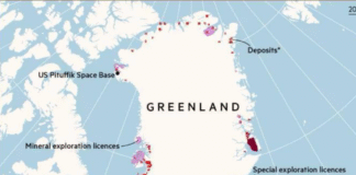 Гренландія на мапі