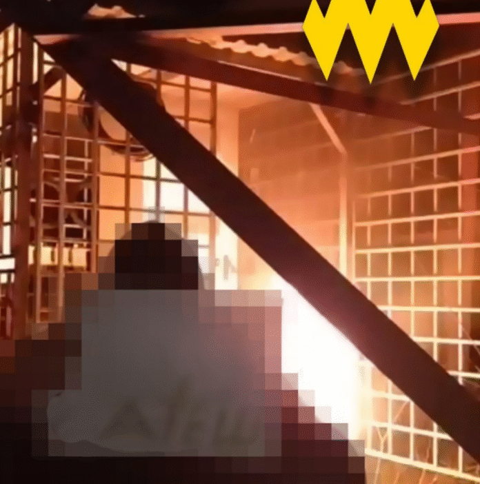 A communication tower at a military facility is damaged