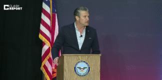 Міністр оборони США Піт Гегсет під час публічного виступу