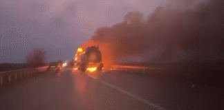 РФ посилила удари по логістиці Пожежа транспортного засобу на трасі після удару