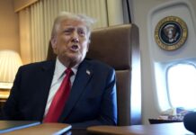 US President Donald Trump talking to journalists