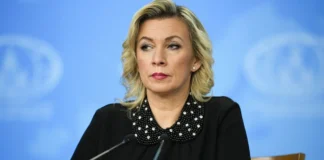 Представниця МЗС рф марія захарова під час брифінгу