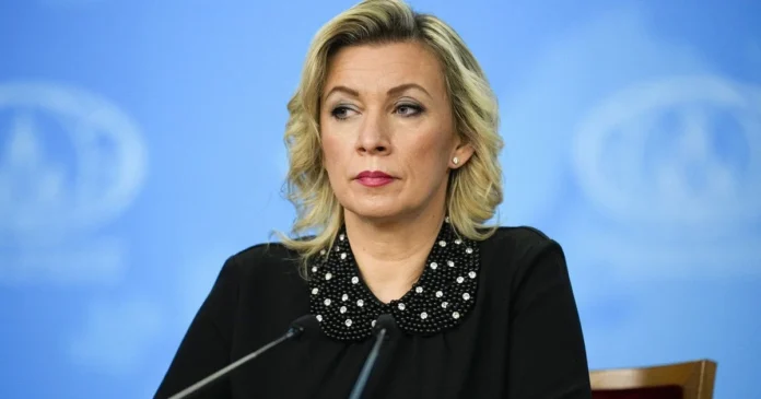 Представниця МЗС рф марія захарова під час брифінгу