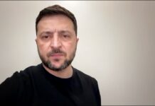 President of Ukraine Volodymyr Zelenskyy during his address