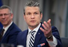 Міністр оборони США Піт Гегсет під час виступу
