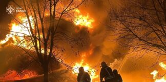 Рятувальники ліквідовують пожежу після нічної атаки на Волині