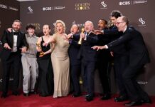 Golden Globe statuettes at the ceremony in the USA