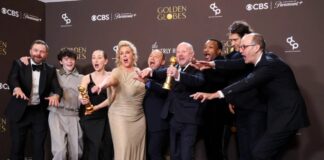 Golden Globe statuettes at the ceremony in the USA