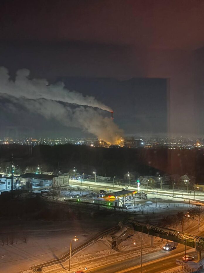 Fire at a thermal power plant in Orel
