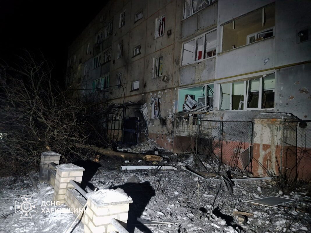Consequences of a drone strike on a residential building in Kharkiv region