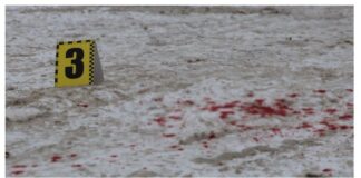 Police at the scene of a shooting in Zaporizhzhia