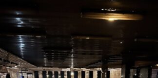 A dark metro station during a power outage